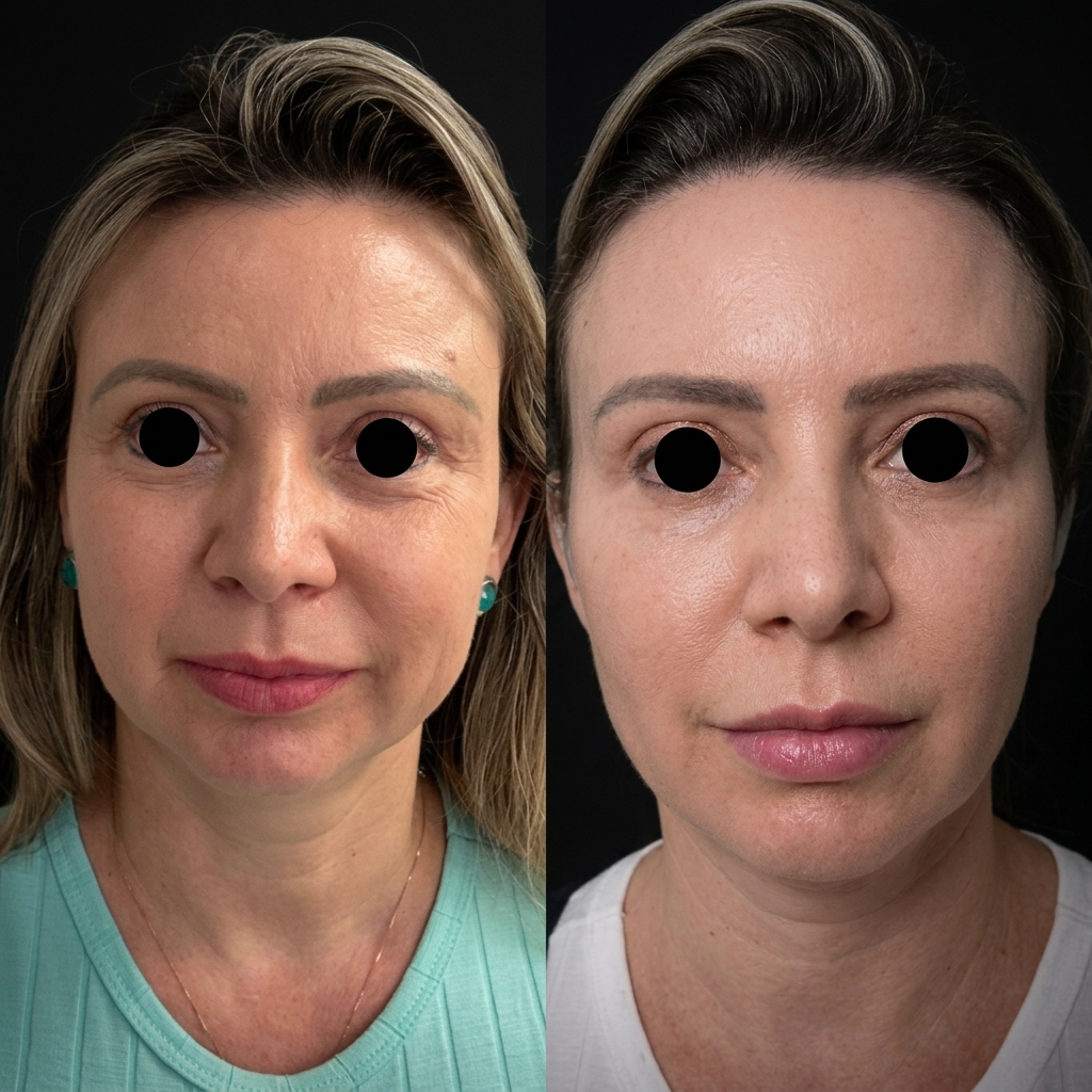 Harmonização facial — antes e depois, caso 2