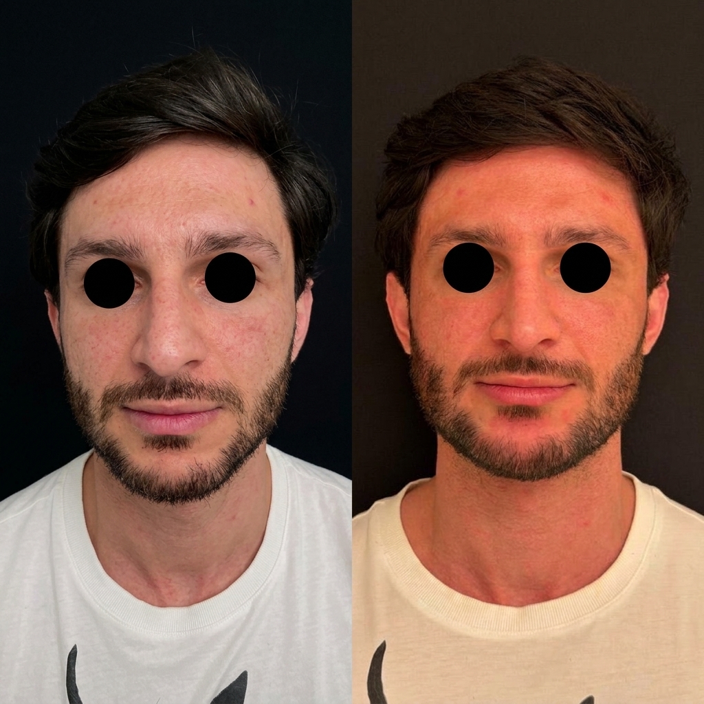Harmonização facial — antes e depois, caso 3