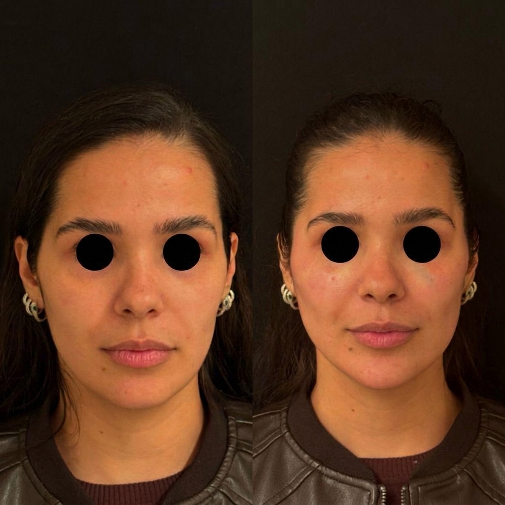 Harmonização facial — antes e depois, caso 4