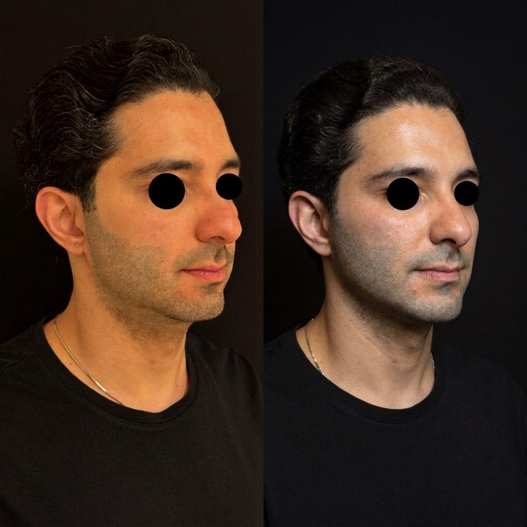 Harmonização facial — antes e depois, caso 5
