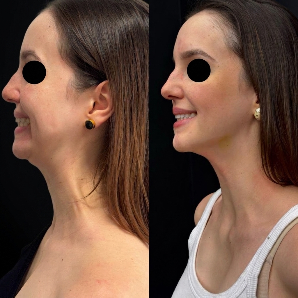Harmonização facial — antes e depois, caso 6