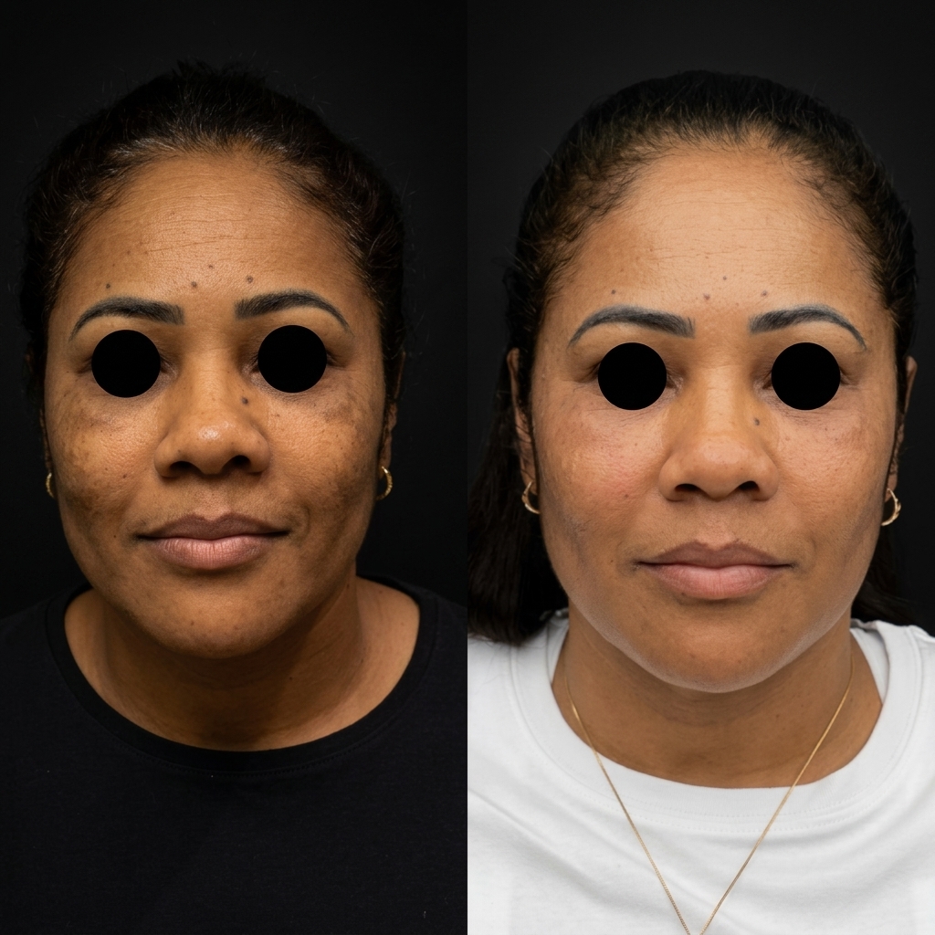 Harmonização facial — antes e depois, caso 7